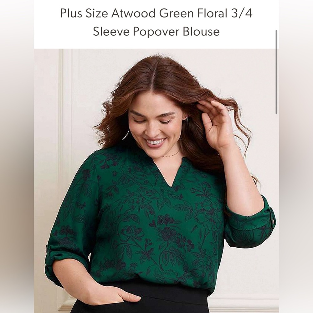 Maurice’s green floral plus size blouse
